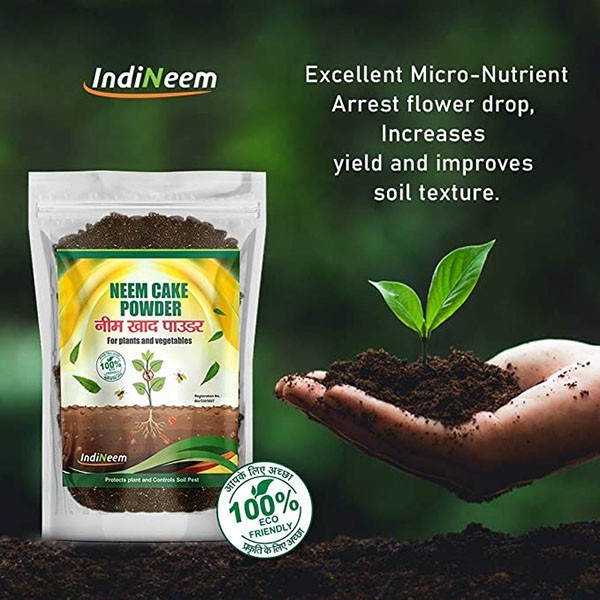 IndiNeem Eco Friendly Organic Neem Cake Powder for Kitchen Garden pest Repellent and Micro-nutrients | Improves Soil Aeration | Organic in Nature | Plant Fertilizer | Improves Soil Texture